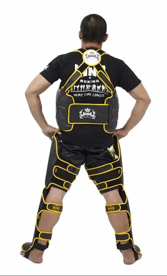 Top King Body And Thigh Protector Set - TKBDTP - Black & Yellow