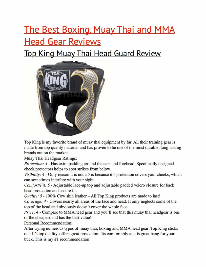 Protection Top King "EMPOWER CREATIVITY" Headgear - TKHGEM-01-GD (WHITE)