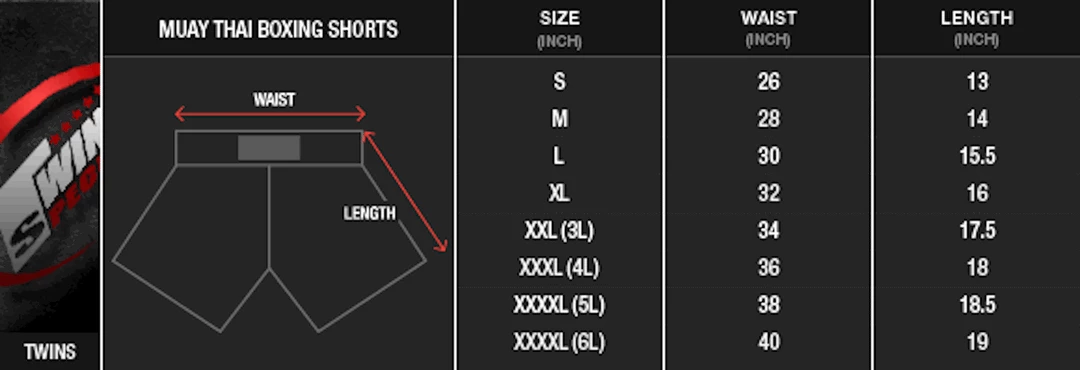 Twins Special Muay Thai Shorts - Black With Red Waist - TWST22