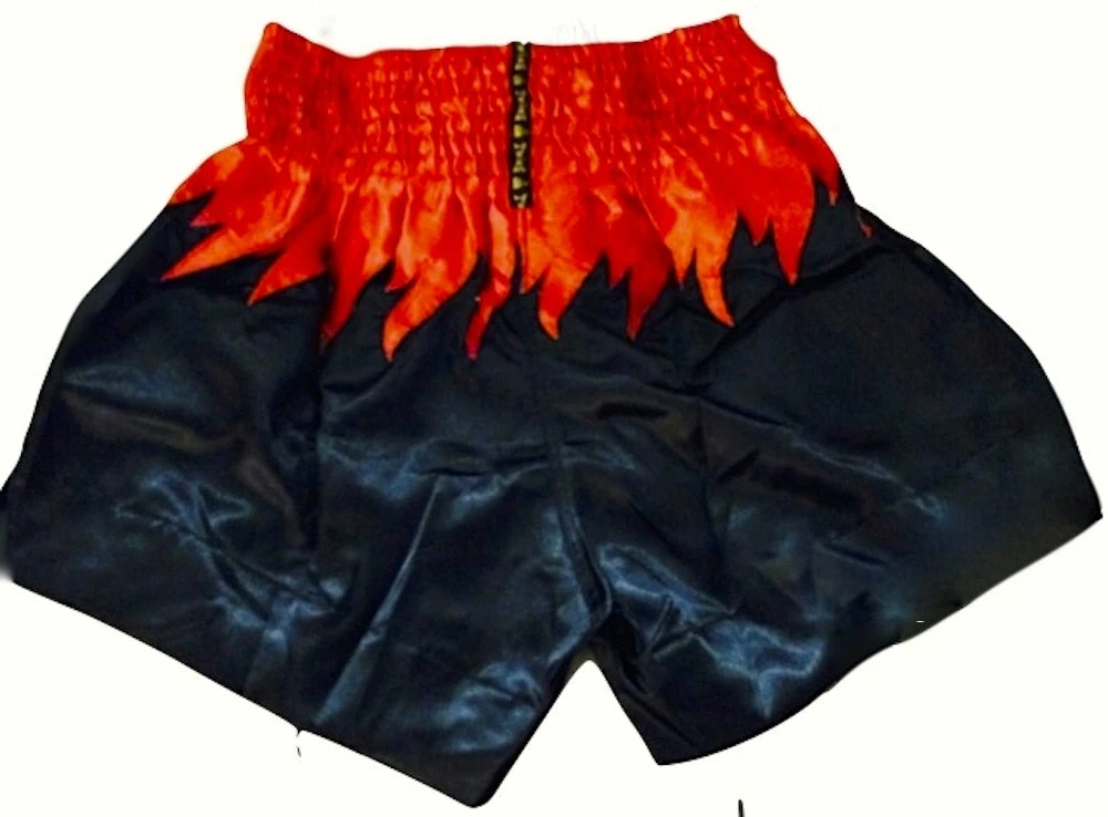 Twins Special Muay Thai Shorts - Black With Red Waist - TWST22