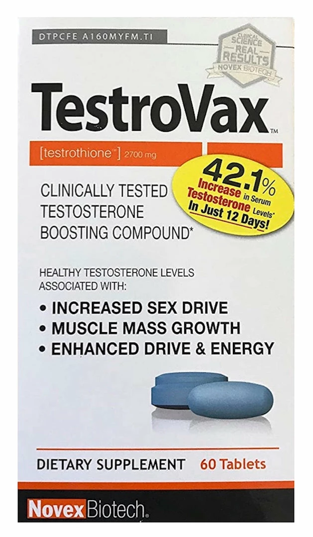 Novex Biotech TestroVax - 60 Capsules - Clinically Tested Testosterone Boosting Compound Accessories