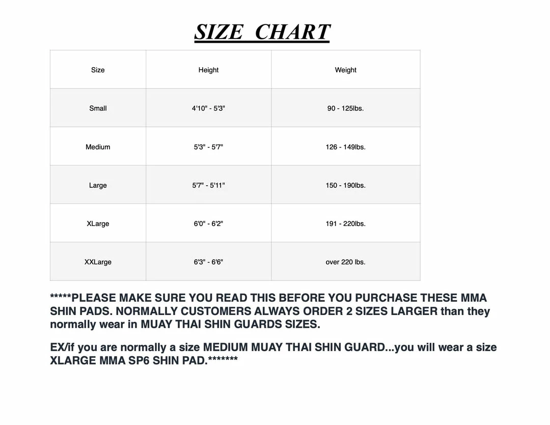 Fairtex "NEOPRENE" MMA Style Shin Guards - SP6 - Competition & Sparring