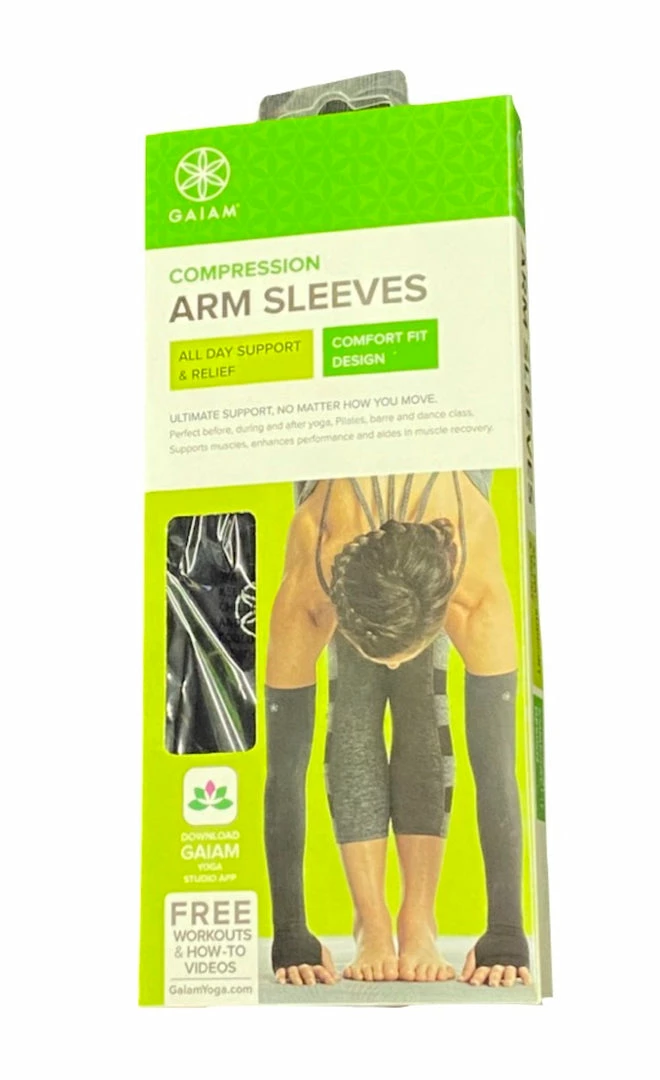 Gaiam Compression Arm Sleeves - All Day Support & Relief Comfort Fit Design - 18 Inches Long Accessories