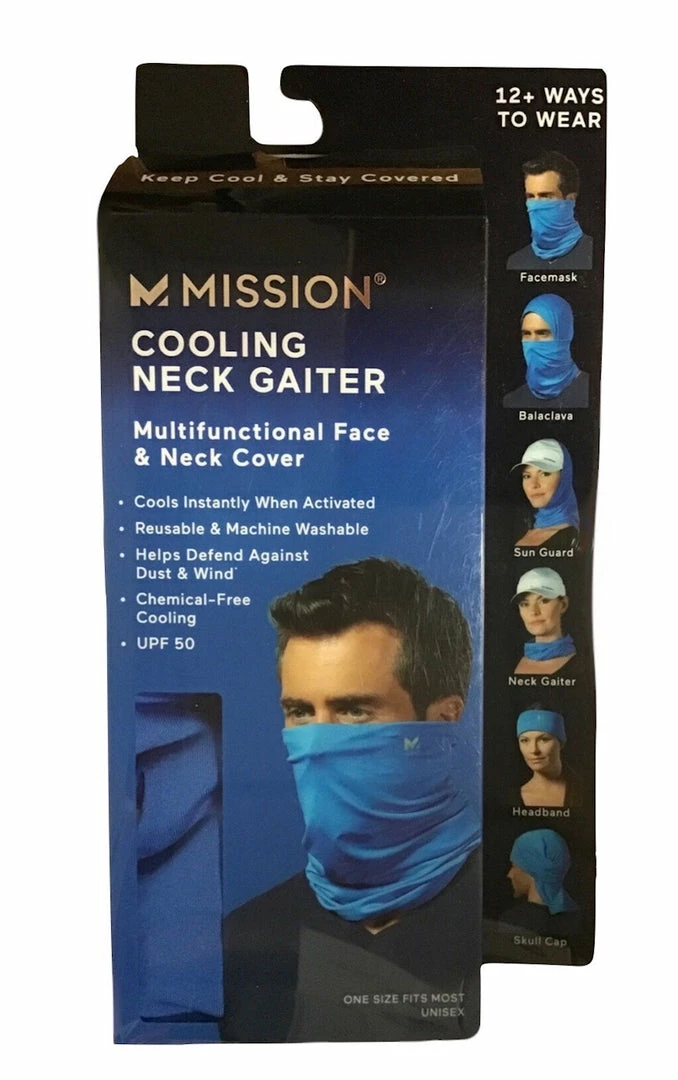 Mission Cooling Neck Gaiter - Blue Color Multifunctional Face & Neck Cover