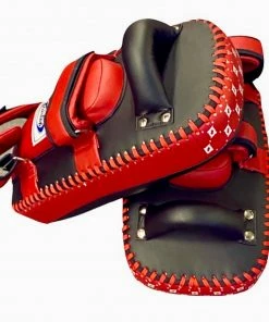 Fairtex Muay Thai Kickboxing Lightweight Thai Pads - KPLC5 - Black/Red - Sold As A Pair