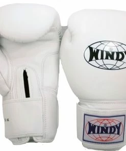 Windy Muay Thai Leather Training Gloves - BGVF -BLACK
