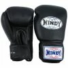 Windy Muay Thai Leather Training Gloves - BGVF -BLACK