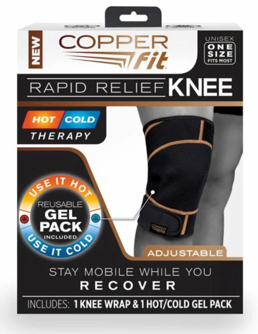 Copper Fit Rapid Relief Knee Wrap - Hot/Cold Therapy - Keeps You Healthy