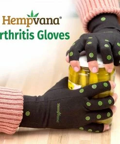 Hempvana Arthritis Gloves For Men And Women - Targets Hand Pain -1 Pair Compression Support Gloves Accessories