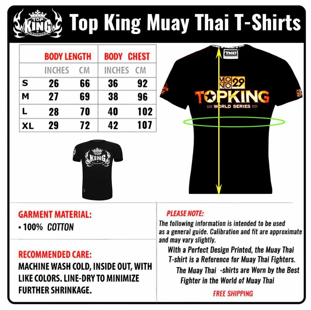 Top King "MUAY THAI" Short Sleeve T-Shirt - Micro Brushing - Velvety Soft Apparel