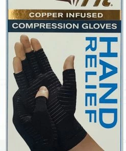 Copper Fit Hand Relief Compression Gloves - Helps Relieve Stiffness & Soreness In Your Wrist - As Seen On TV -
