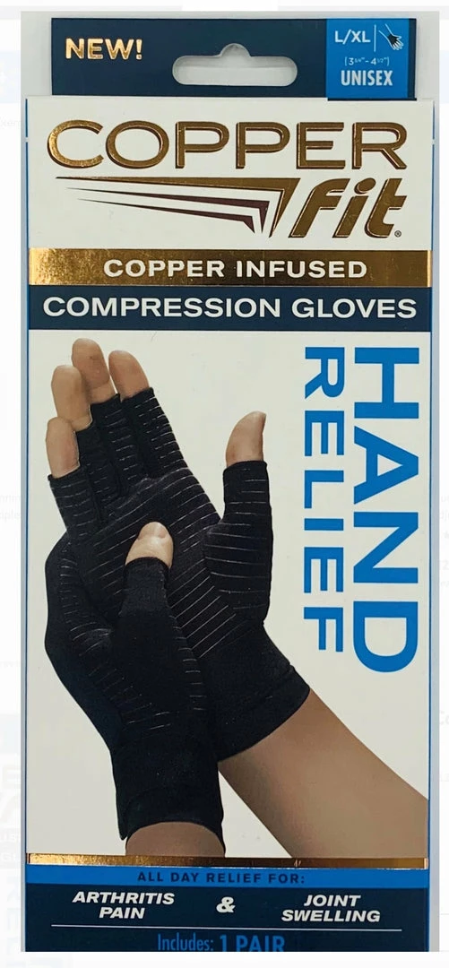 Copper Fit Hand Relief Compression Gloves - Helps Relieve Stiffness & Soreness In Your Wrist - As Seen On TV -