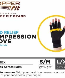 Copper Fit Hand Relief Compression Gloves - Helps Relieve Stiffness & Soreness In Your Wrist - As Seen On TV -