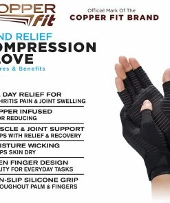 Copper Fit Hand Relief Compression Gloves - Helps Relieve Stiffness & Soreness In Your Wrist - As Seen On TV -