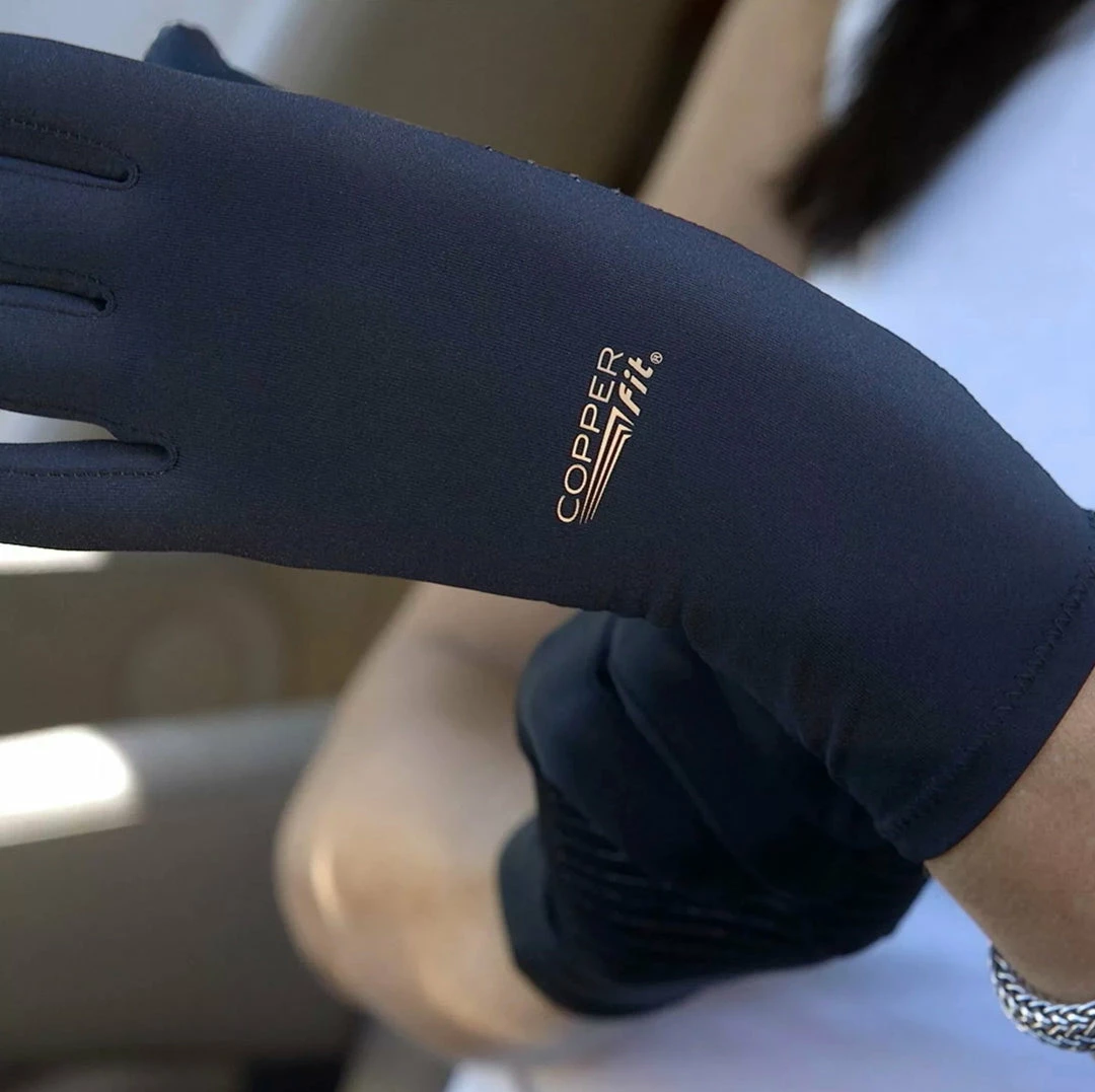 Copper Fit Guardwell Hand Protector Gloves - Black - One Pair