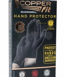 Copper Fit Guardwell Hand Protector Gloves - Black - One Pair