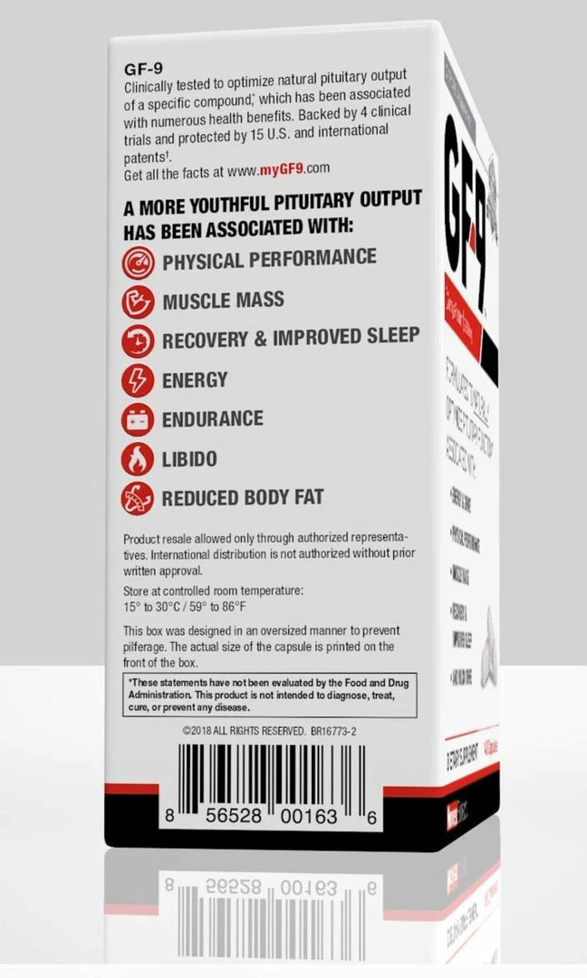 Novex Biotech GF-9 Human Growth Hormone - 84 Capsules - 682% Mean Increase In Natural Growth Hormone Levels