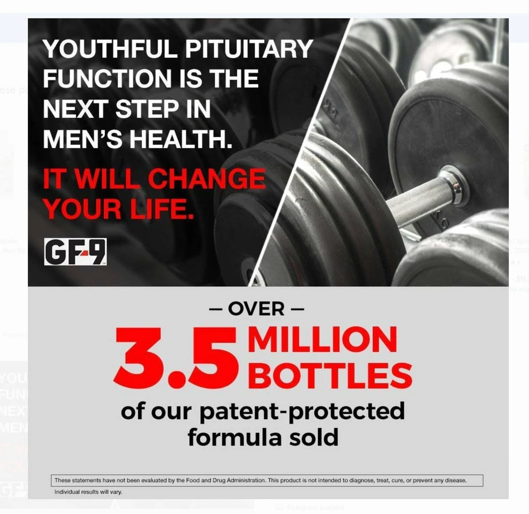 Novex Biotech GF-9 Human Growth Hormone - 84 Capsules - 682% Mean Increase In Natural Growth Hormone Levels