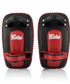Pads & Mitts Fairtex Muay Thai Kickboxing Curved Small Lightweight Thai Pads - KPLC6 - Black/Red - Sold As A Pair