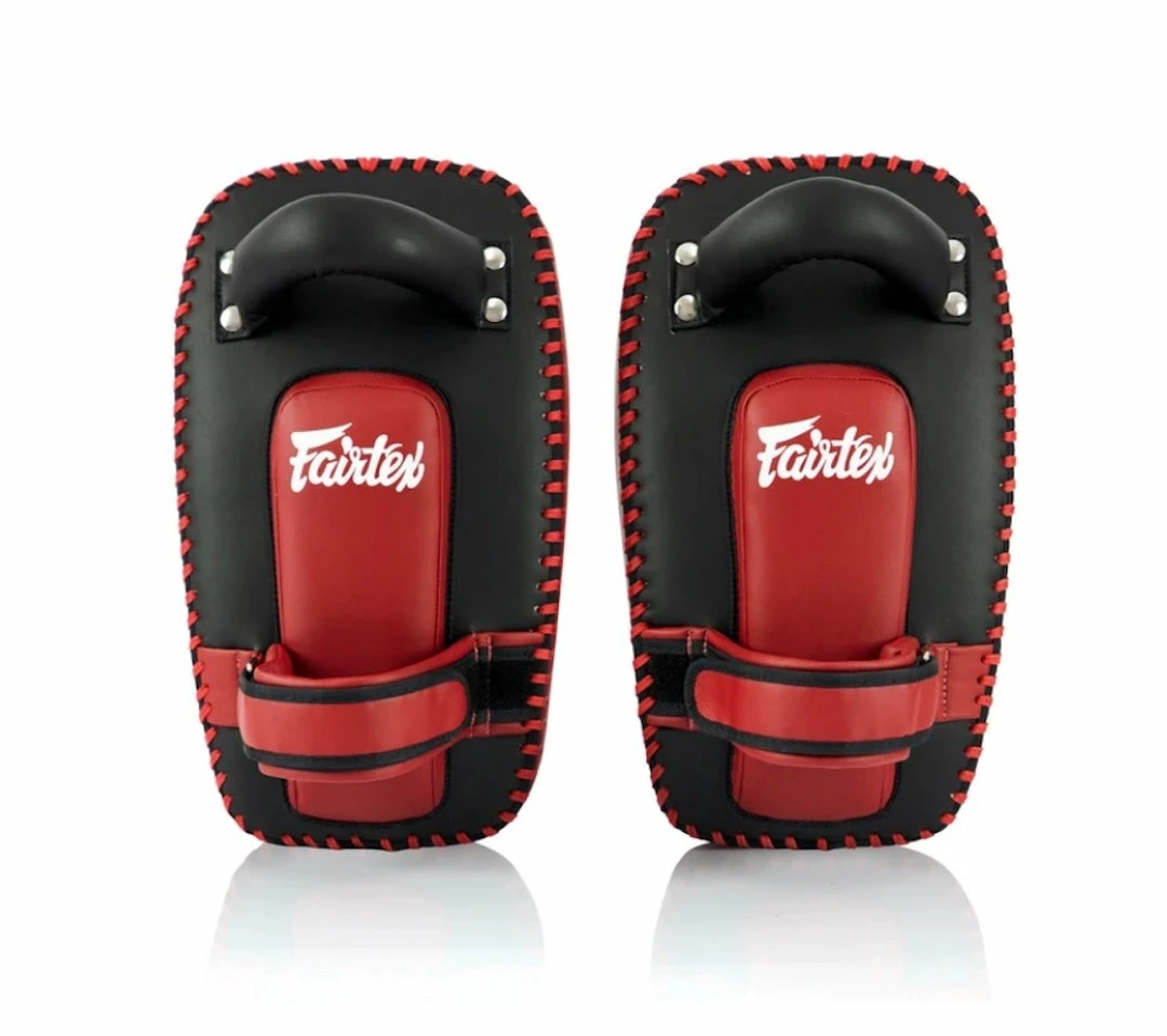 Pads & Mitts Fairtex Muay Thai Kickboxing Curved Small Lightweight Thai Pads - KPLC6 - Black/Red - Sold As A Pair