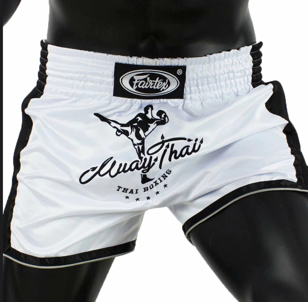 FAIRTEX SLIM CUT MUAY THAI SHORTS - BS1707 - White
