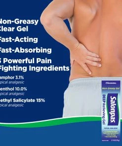 Salonpas Deep Relieving Gel 8-Hour Fast-Acting Pain Relief - 2.75 Oz Tube Accessories