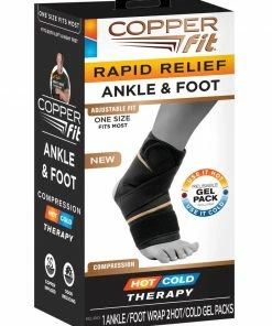 Copper Fit Rapid Relief Ankle & Foot Wrap - Hot/Cold Therapy - Keeps You Healthy Accessories