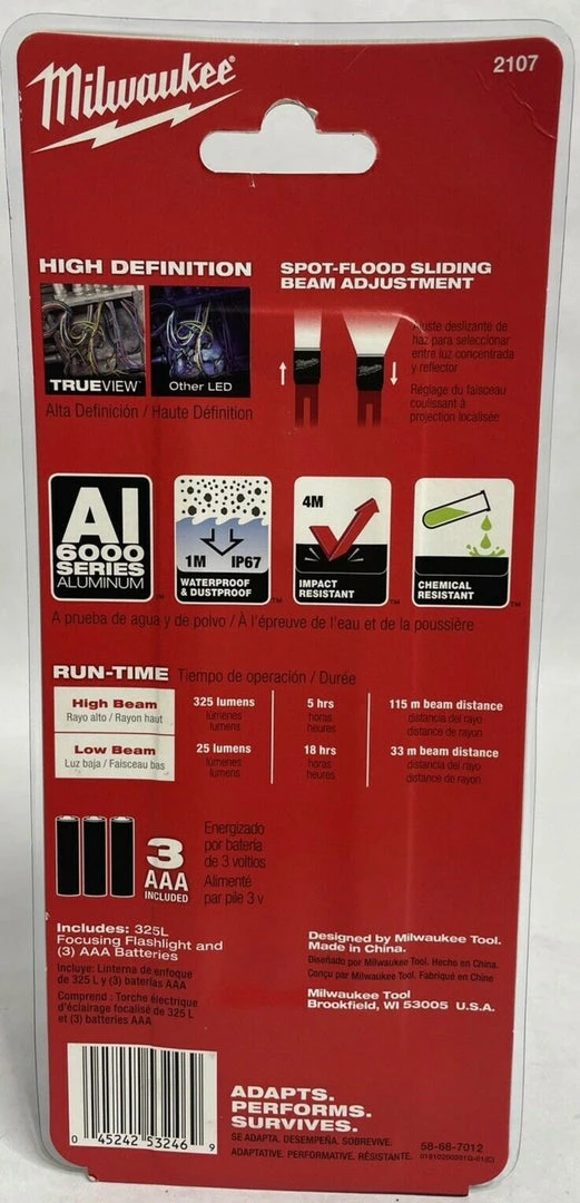 Milwaukee 325 Lumens LED Aluminum Flashlight