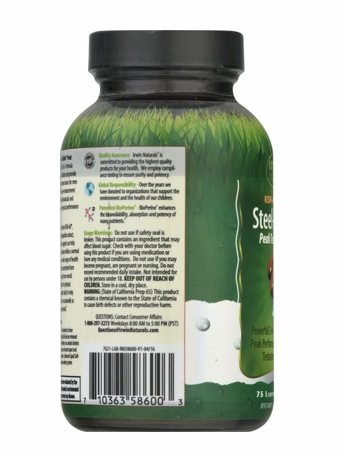 Irwin Naturals, Steel-Libido Peak Testosterone - 75 Liquid Soft-Gels