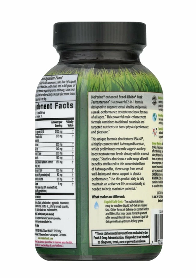Irwin Naturals, Steel-Libido Peak Testosterone - 75 Liquid Soft-Gels