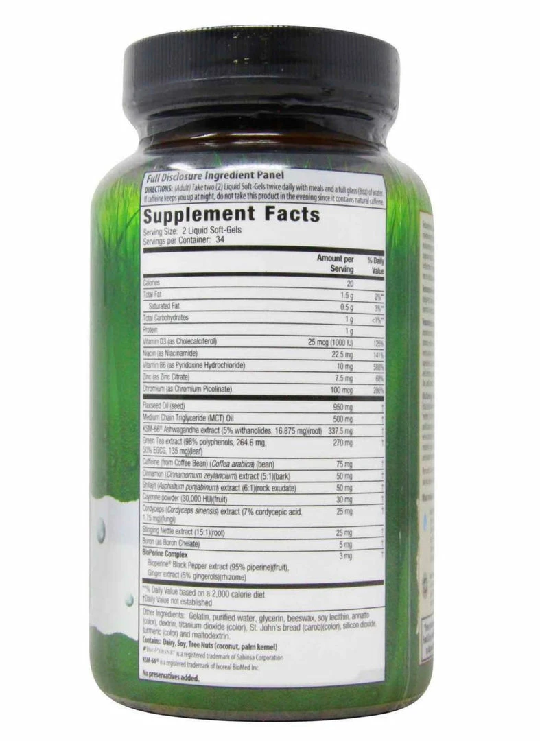 Accessories Irwin Naturals Dual-Action Testosterone-Extra Fat Burner - 68 Liquid Soft-Gels