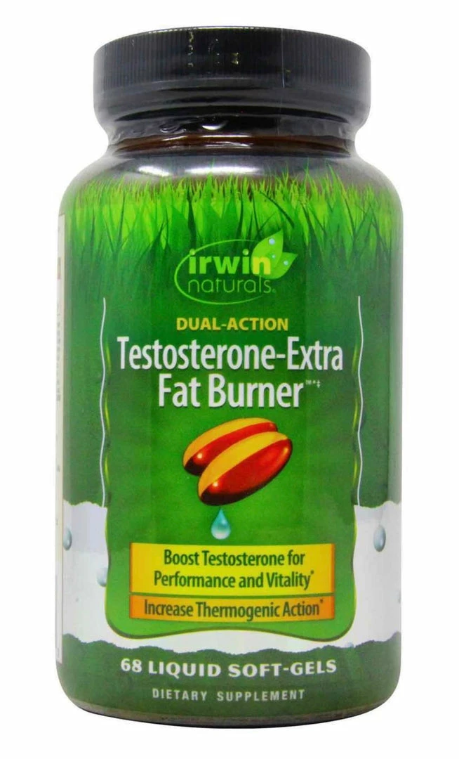 Accessories Irwin Naturals Dual-Action Testosterone-Extra Fat Burner - 68 Liquid Soft-Gels