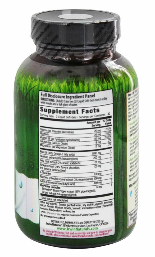 Irwin Naturals Stress Defy Balanced Relaxed Calm - 84 Liquid Soft-Gels