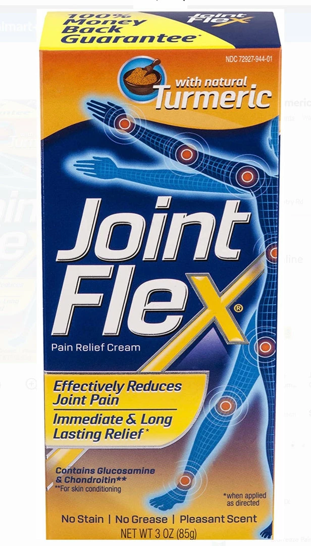 Joint Flex Accessories JointFlex Pain Relief Cream - 3 Ounce - With Natural Turmeric