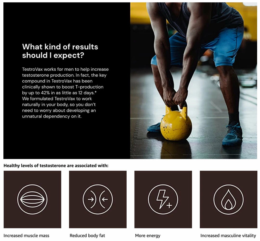 Novex Biotech TestroVax - 60 Capsules - Clinically Tested Testosterone Boosting Compound Accessories