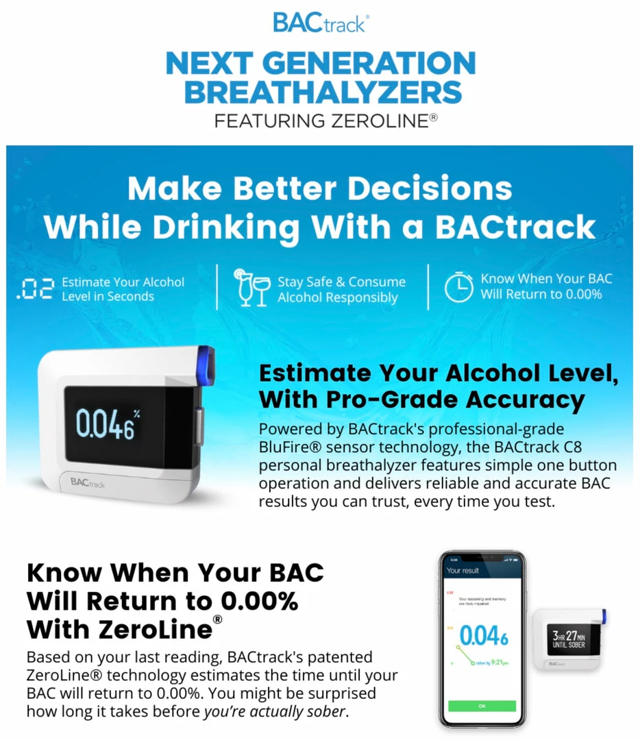BACtrack C8 Personal Breathalyzer (Alcohol Tester)