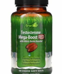 Irwin Naturals, Testosterone Mega-Boost RED + Nitric Oxide Booster - 68 Liquid Soft-Gels