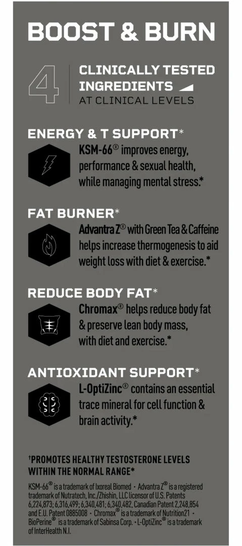 Mdrive Boost Healthy Testosterone & Burn Fat With Thermogenics - 75 Capsules(5 Week Supply) Accessories