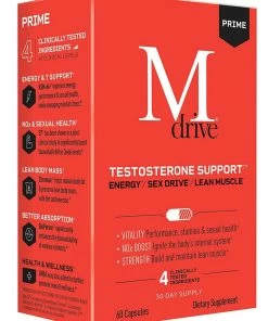 Mdrive Prime Testosterone Support For Energy, Sex Drive, Lean Muscle - 60 Capsules(30 Day Supply)