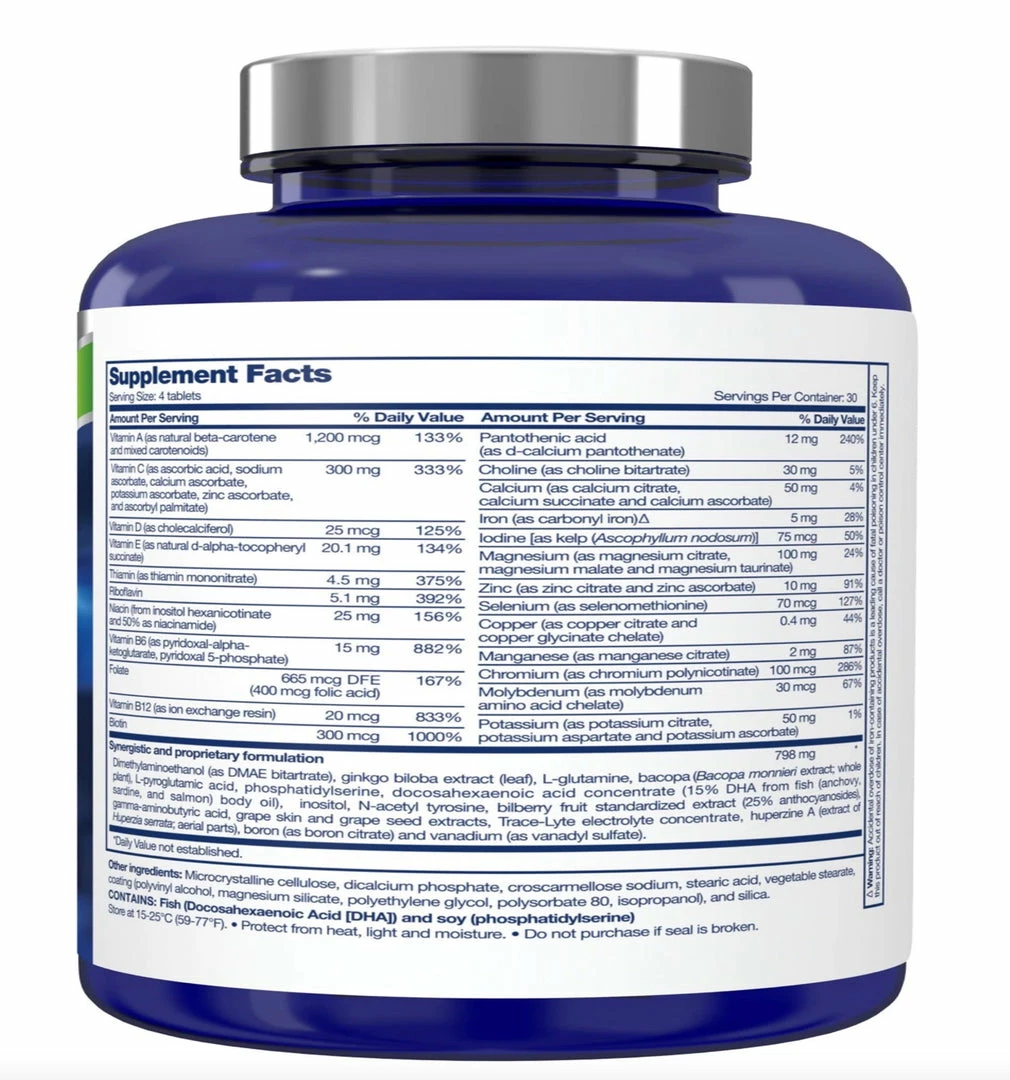 Focus Factor Extra Strength Brain Supplement & Complete Multivitamin Tablets - 120 Count Accessories