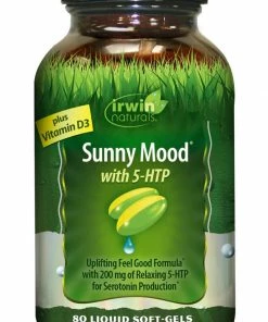 Irwin Naturals Dietary Supplement - Sunny Mood 5 HTP - 80 Liquid Soft-Gels - Plus Vitamin D3
