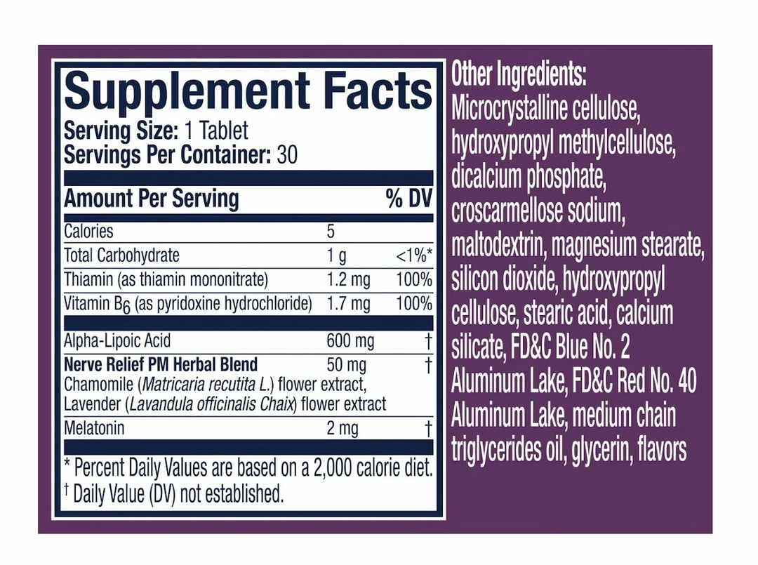 Nervive Nerve Relief PM - Dietary Supplement - For Occasional Aches, Weakness, Discomfort Due To Aging - 30 Count Accessories