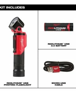 MILWAUKEE 500 Lumens LED Pivoting Redlithium USB Flashlight