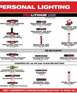 MILWAUKEE 500 Lumens LED Pivoting Redlithium USB Flashlight