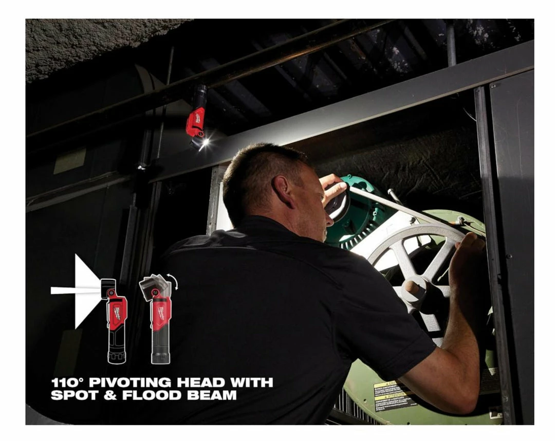 MILWAUKEE 500 Lumens LED Pivoting Redlithium USB Flashlight