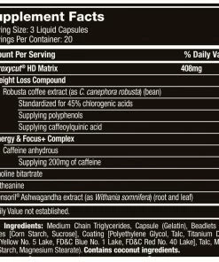 Accessories Hydroxycut HD Weight Loss Supplements - Sustainable Smart Release Energy & Metabolism Booster - 60 Capsules