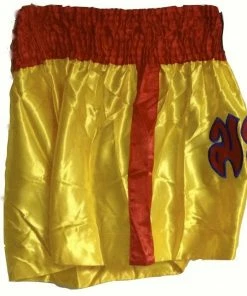 MUAY KICKBOXING "THAI BOXING" SHORTS -TBS-YELLOW/RED
