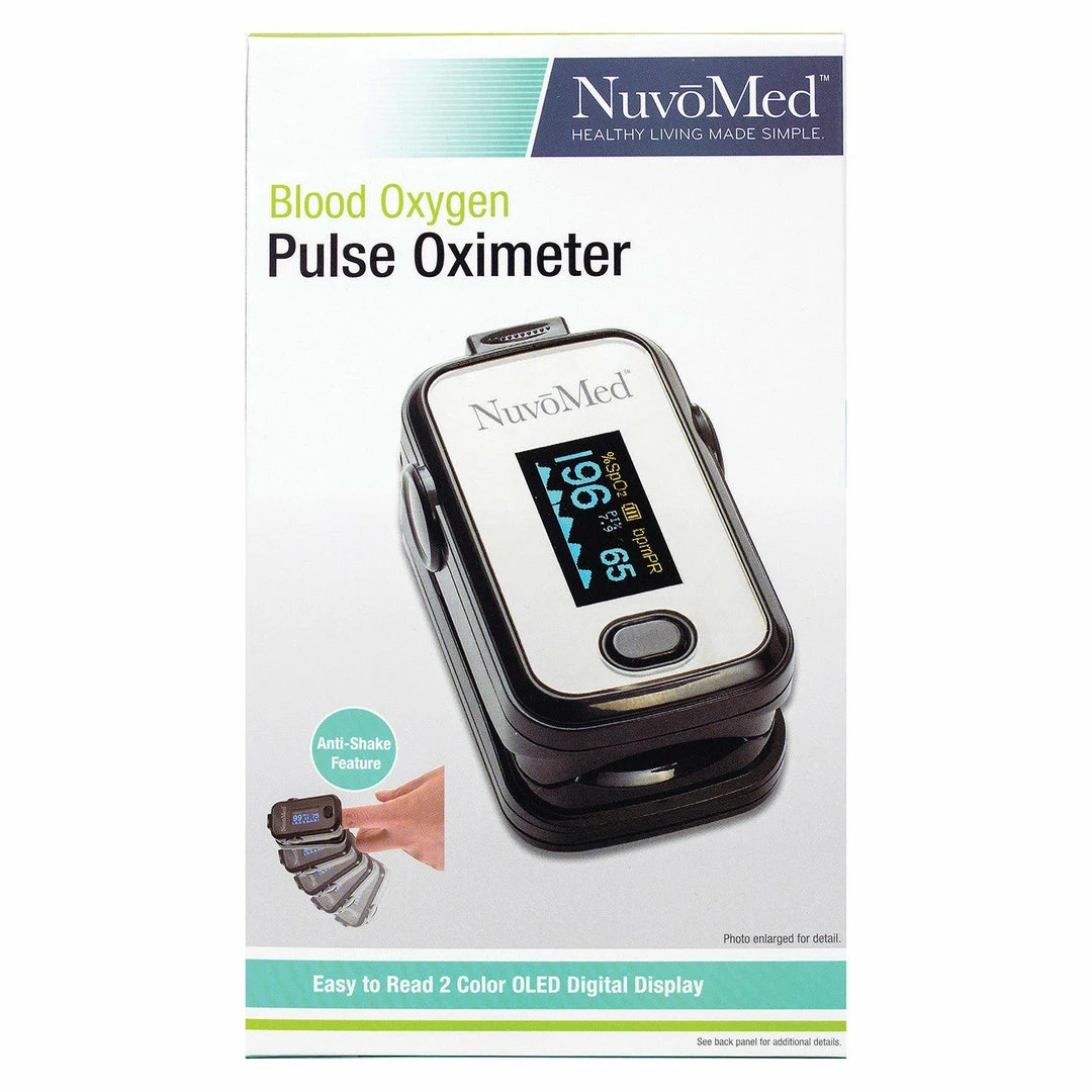 NuvoMed Pulse Oximeter - Blood Oxygen Pulse Oximeter - Healthy Living Made Simple Accessories