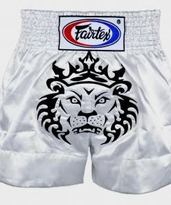 Fairtex White "LEO" Lion Muay Thai Kickboxing Shorts - BS0658
