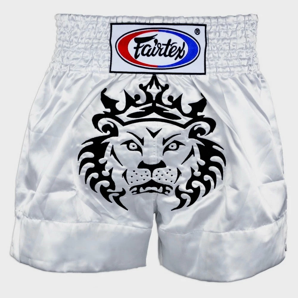 Fairtex White "LEO" Lion Muay Thai Kickboxing Shorts - BS0658